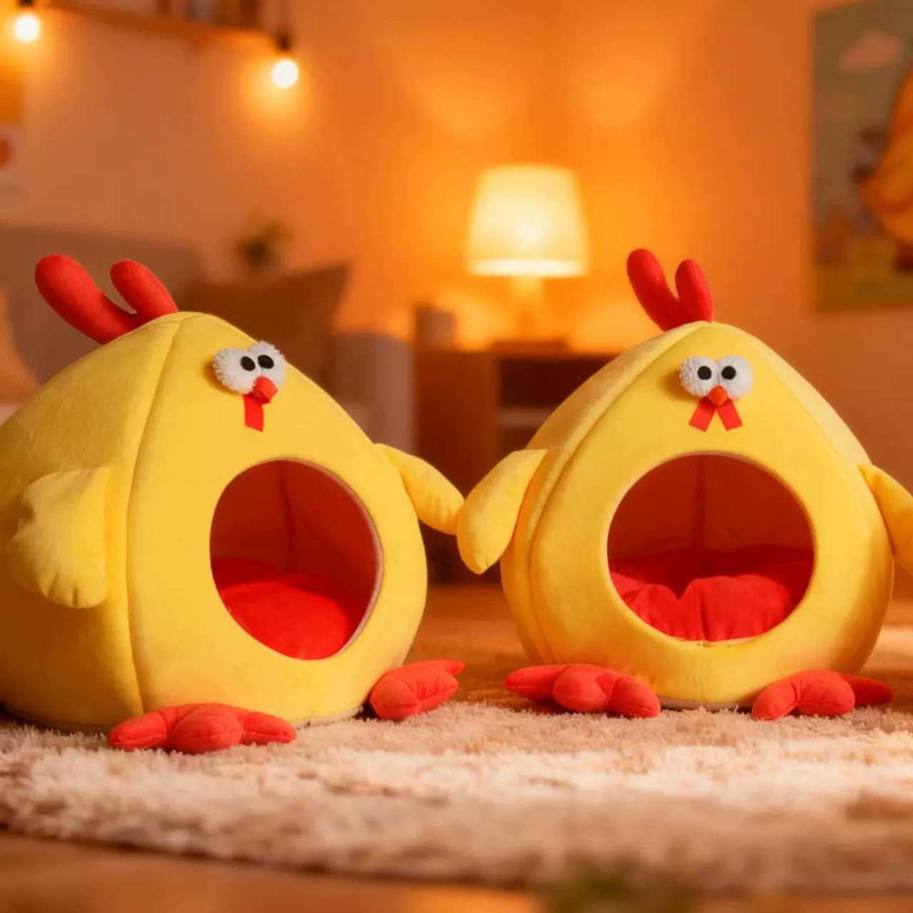 Милый вариант интернет-знаменитости Dundun Chicken Little Yellow Chicken для питомца, гнездо для кошки и собаки закрытого типа, хиты продаж на Amazon, съёмное и стирающееся гнездо