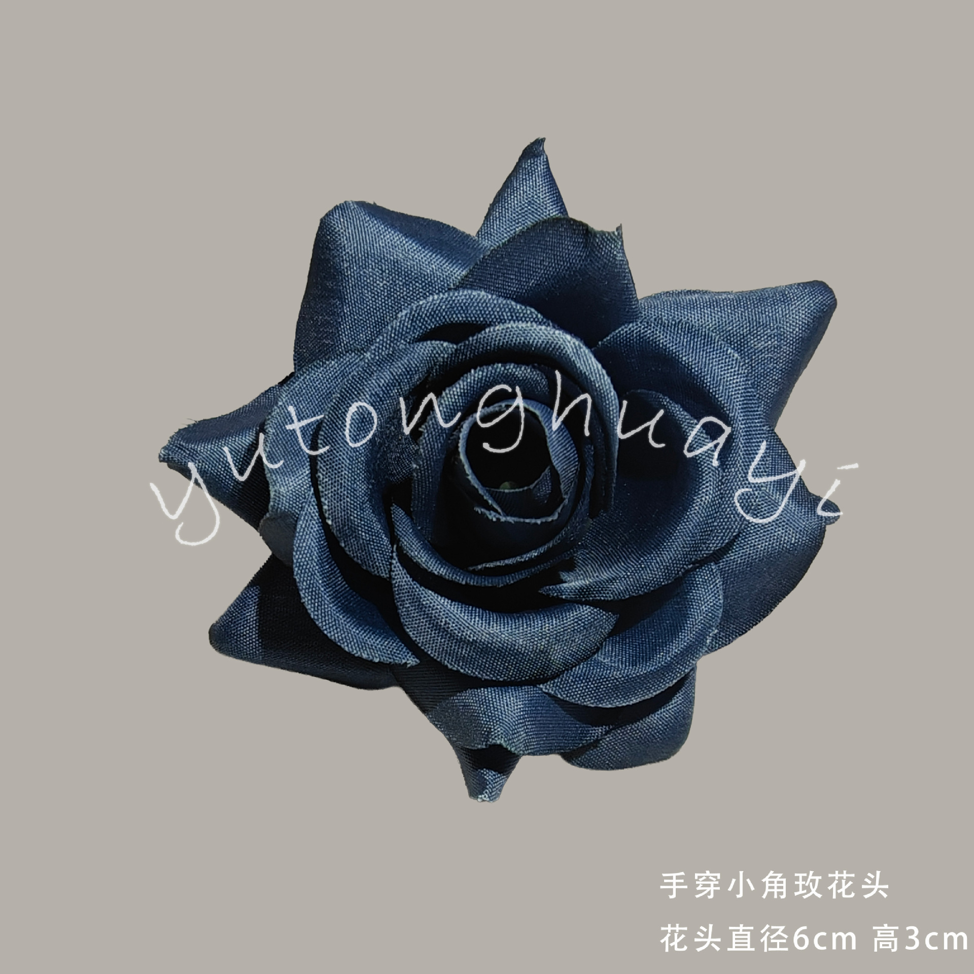 Hand-pierced horn rose flowers-fog blue