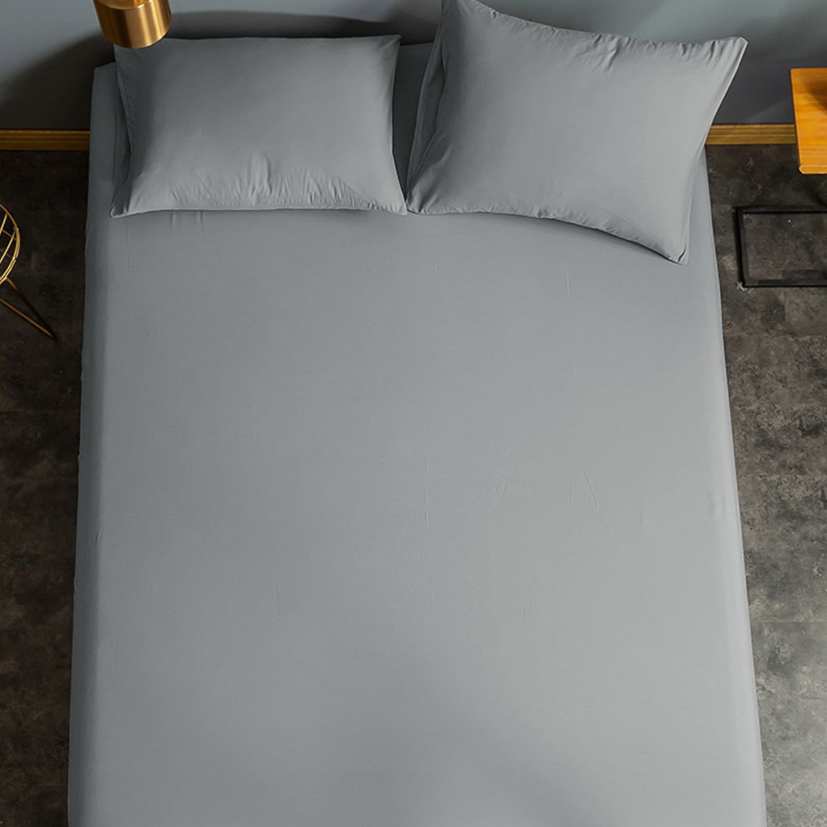 Lenzuola con angoli, tessili per la casa, biancheria da letto, coprimaterasso in fibra sintetica lavata giapponese in tinta unita_voghion.com