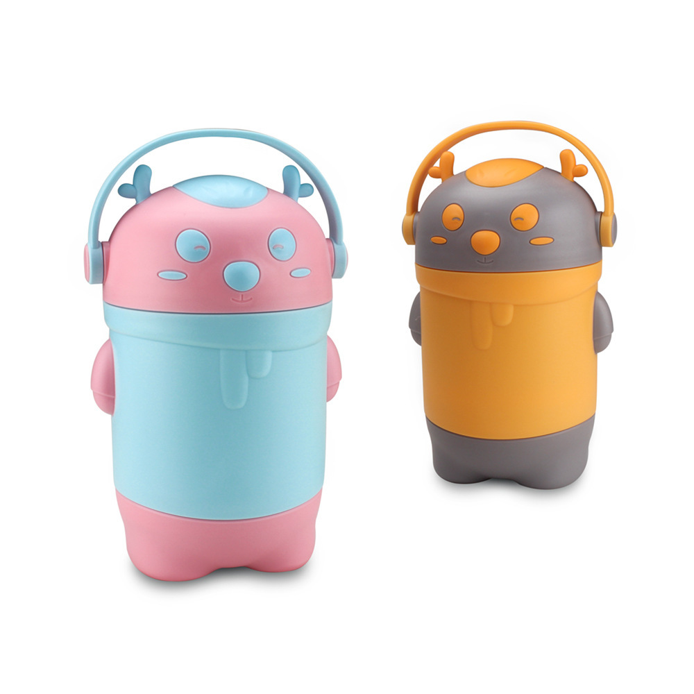 Children's Insulated Bowl Baby Fawn Three-Layer 304 Stainless Steel Bowl Baby Removable and Washable Food Bowl Fork and Spoon Set