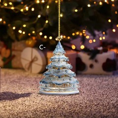 国境を越えて人気のクリスマス住宅山デザイン2dアクリルペンダント車バックミラー装飾ペンダントクリスマスツリー装飾