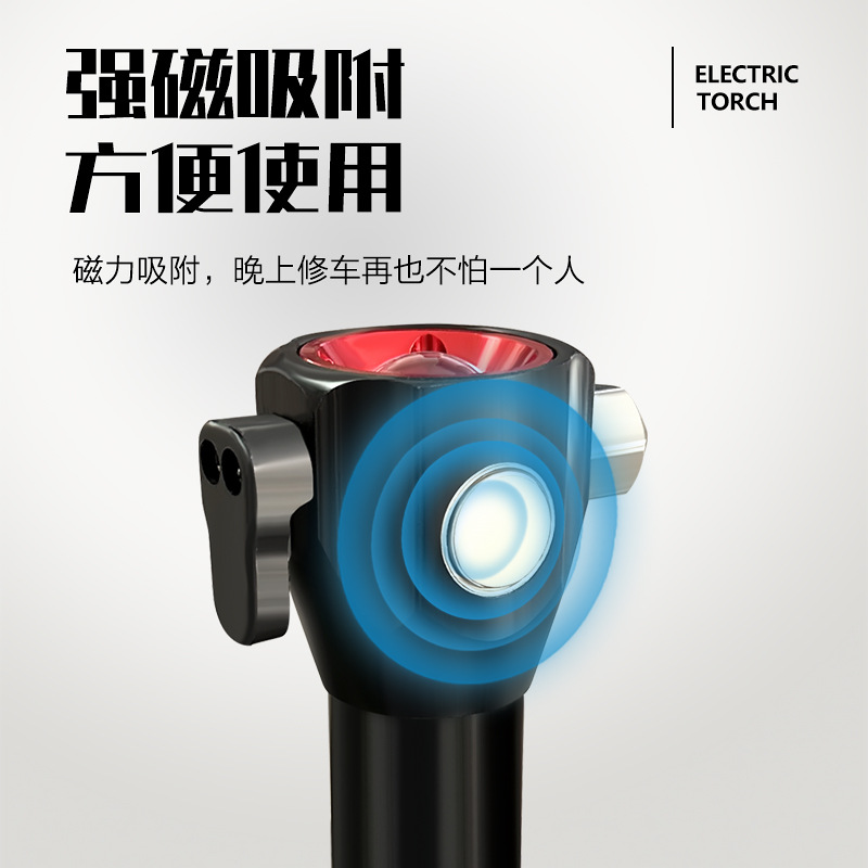 Lintera de martillo de seguridad multifuncional T6 zoom luz roja de advertencia martillo de ventanas montado en automóviles de defensa de luces de iluminación de emergencia