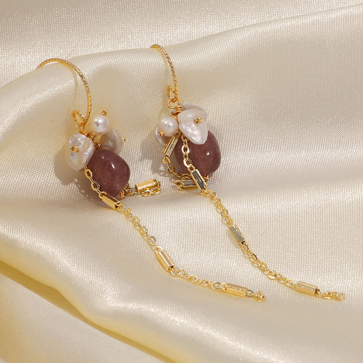 小众设计感超仙法式优雅长款耳环耳钩女流苏耳线天然珍珠气质耳饰