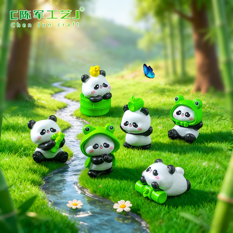 Micro Landscape Cute Frog Panda Doll Gardening Landscaping DIY Decoration Hanging Accessories Car Desktop Small Ornaments