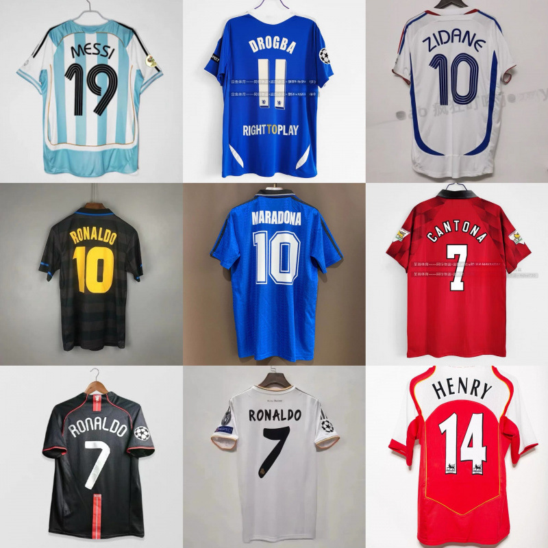 Jersey French National Team Uniform Messi Ac Ronaldo Zidane Maldini Classic Football Uniform Fan Version