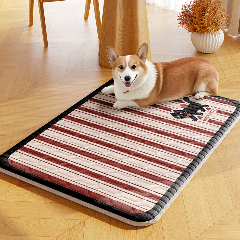 Alfombrilla de hielo para mascotas de verano, alfombrilla para perros, seda de hielo lavable a máquina, alfombrilla para dormir para perros y gatos