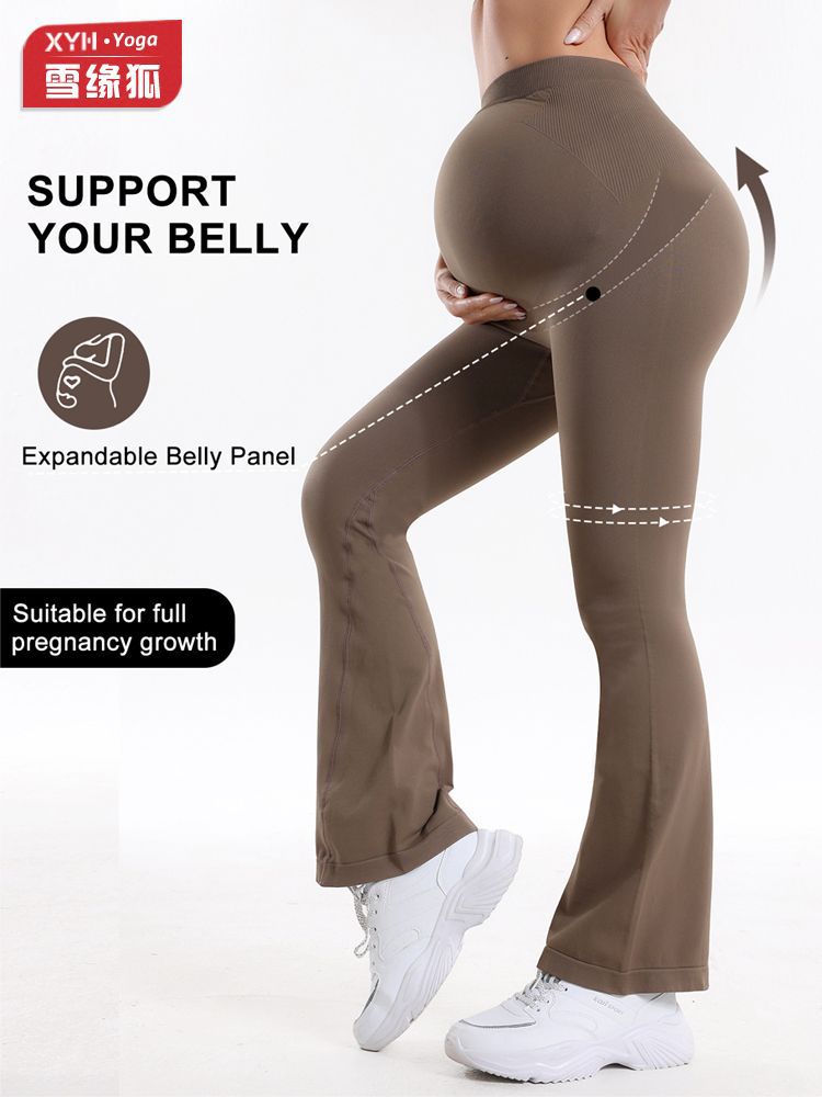 2025 nuevos pantalones de yoga sin costuras para mujeres embarazadas