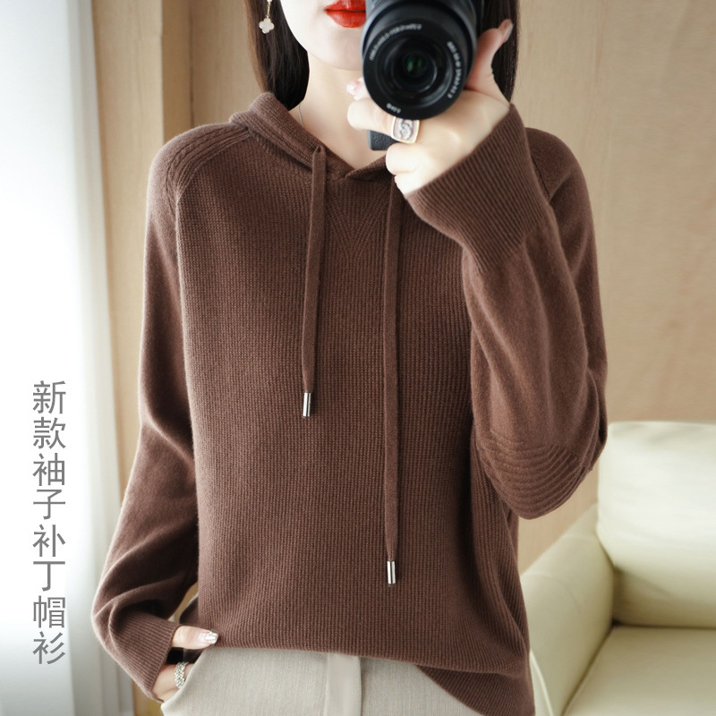 Coat Sweater Knitted Sweater Women's Pullover New Arrival Loose plus size Outerwear Hoodie Autumn and Winter Wool Casual Hooded Sweater