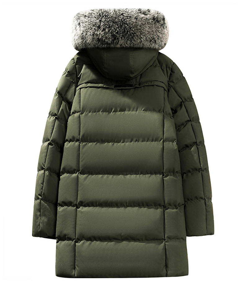 Große, mit Baumwolle gefütterte Jacke für Herren mit abnehmbarer Kapuze und großem Pelzkragen._voghion.com