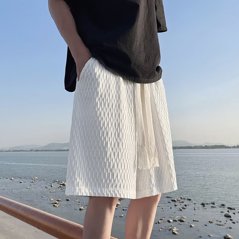 Ice Silk Drape Basketball Shorts Summer Thin Casual Five-Point Pants Stylish Cool Wide-Leg Men's Shorts