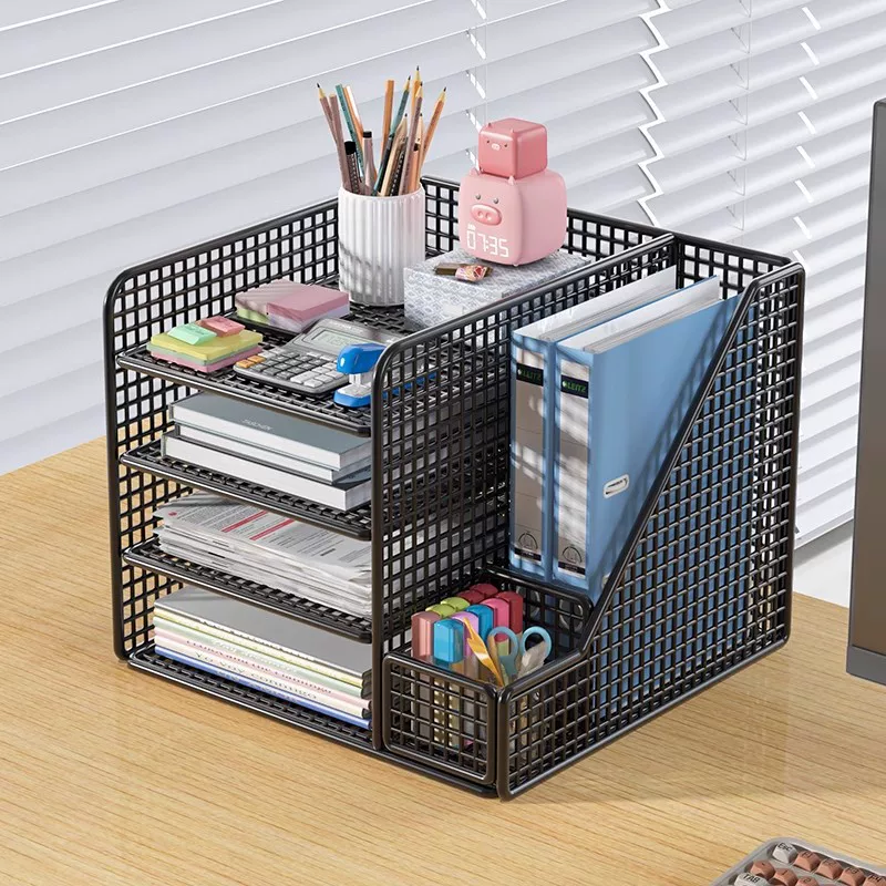 Desk -faced rack file storage shelf file storage box office supplies Daquan multi -layer file frame A4 text