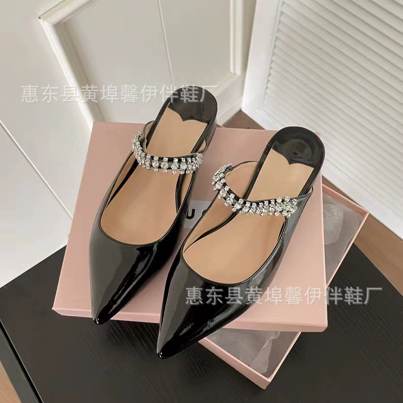 Плоские тапочки женские 2024 новые летние стразы