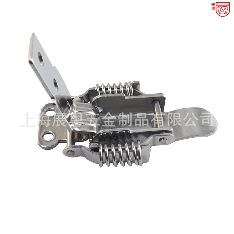 0499 acero inoxidable 304 doble resorte cierre cierre caja de madera cierre cierre cierre industrial cierre accesorios de bolsa