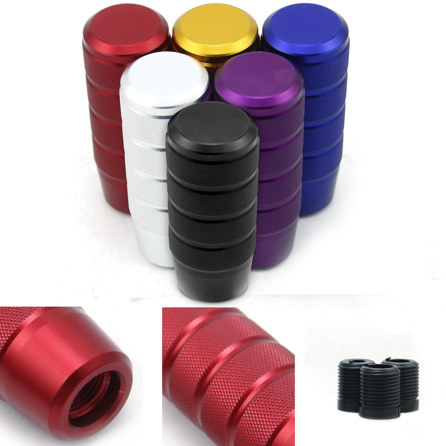 汽車改裝滾花排擋杆鋁合金手動變速杆排檔頭檔把頭通用波棍頭knob