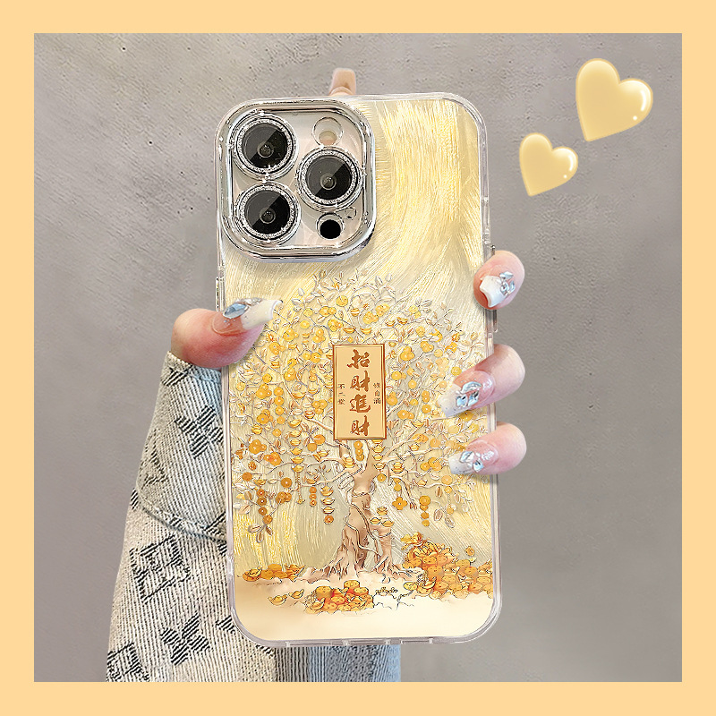 招财树手链适用苹果15promax手机壳iphone17羽纱16中国风14高级感|undefined