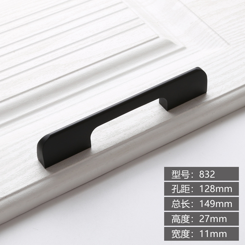 Moderno minimalista bala de aleación de aluminio sólido alargado armario puerta manija oro zapato gabinete negro puerta manija