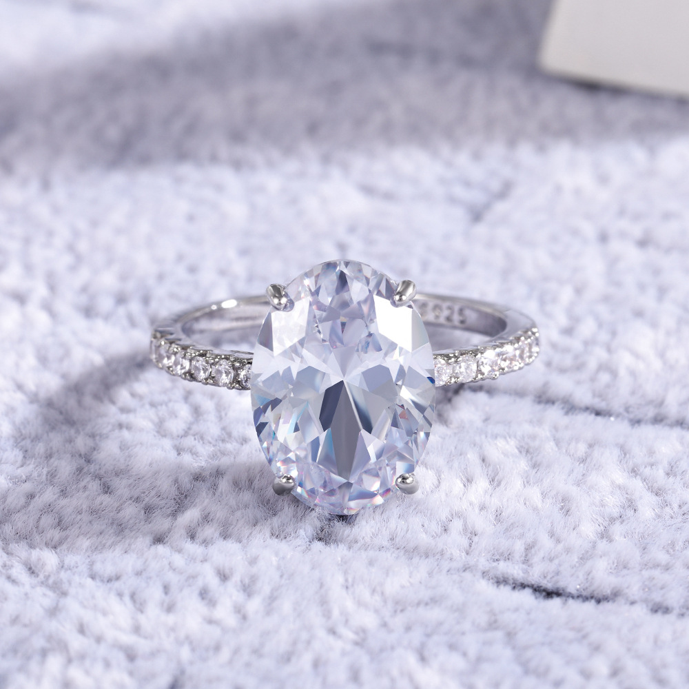 Classic Oversized Shining Zircon Ladies Ring Copper Engagement Ring_voghion.com