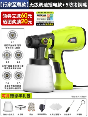 Sheet Metal Spray Repair – Electric Spray Paint Gun Paint Spray - the-same-model-as-the-video-expert-supreme-stepless-speed-plug-in-model-5-anti-blocking-copper-nozzles-monthly-haohua-gift-pack