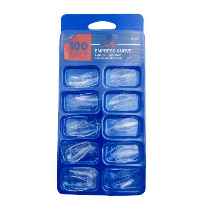 Nail art wholesale 100 piece blister box full sticker White natural transparent water drop nail fake nail nail art patch