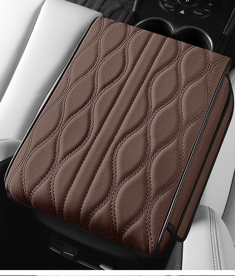 2026 New Car Interior Accessories Nappa Pattern Eco-Leather Armrest Box Mat