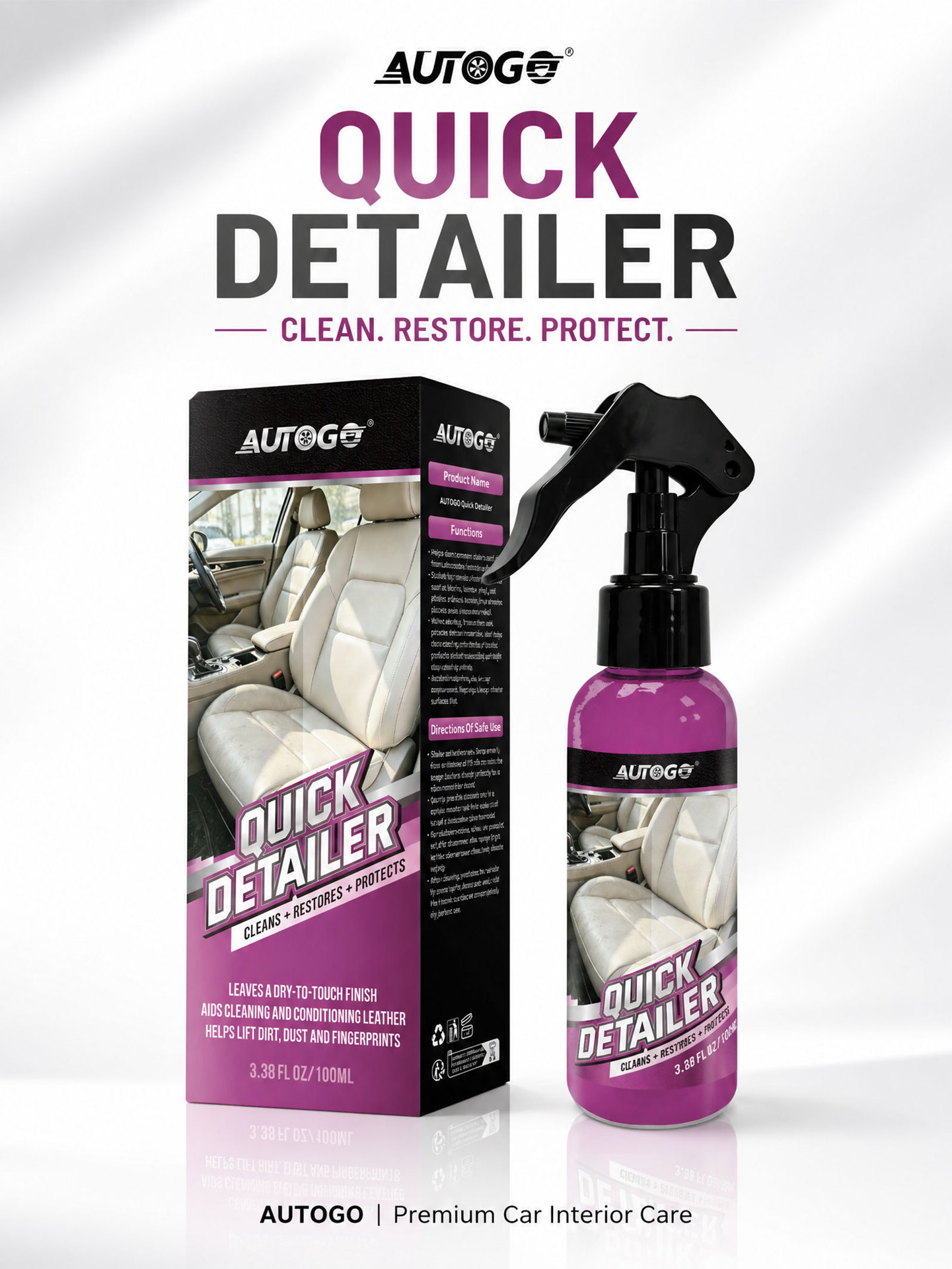 AUTOGO Car Interior Cleaner: A gentle formula for cleaning, maintaining, and restoring car interior components