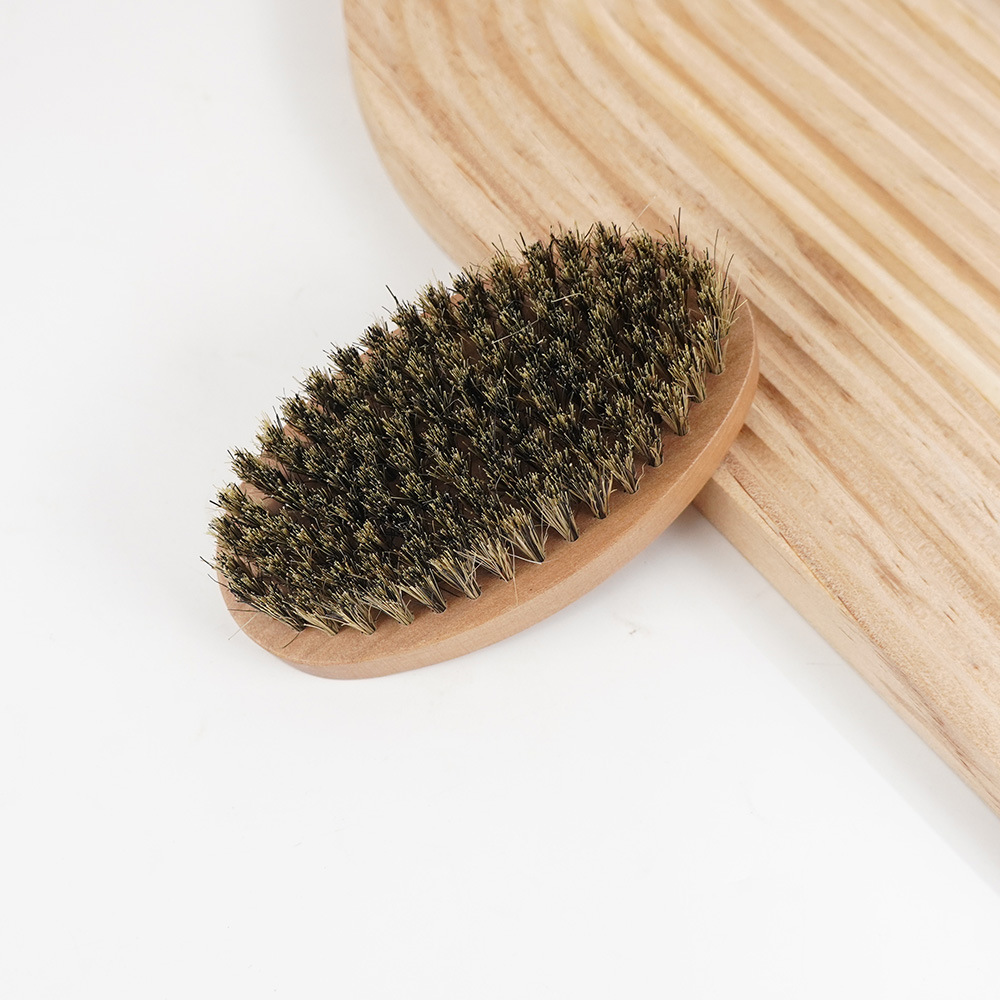 Fábrica al por mayor de los hombres cabeza de aceite forma peine del pelo cepillo de limpieza del cuello de cerdas de madera corte de pelo cepillo de limpieza de la barba