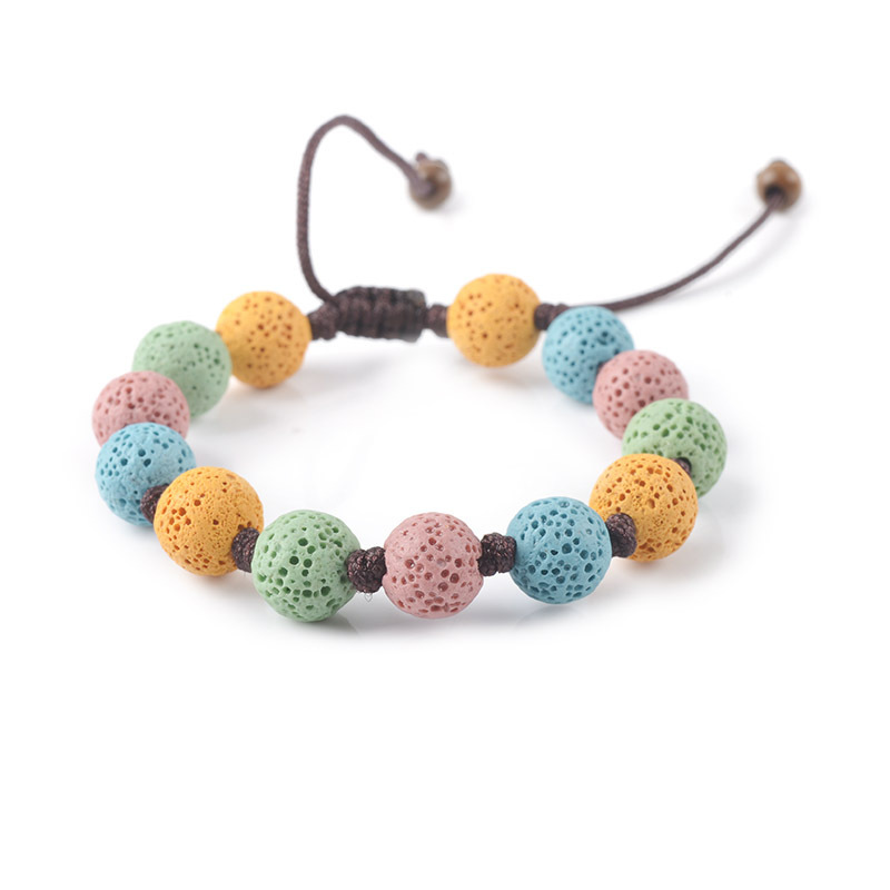 Hand-woven adjustable color volcanic stone ethnic style bracelet female tourist attractions jewelry supply Hand-woven adjustable color volcanic stone ethnic style bracelet female tourist attractions jewelry supply