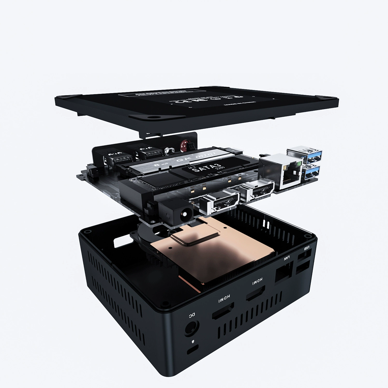 Gkmini j4125 mini PC 8GB 128GB/ 256GB mini computer dual HDMI can be harder