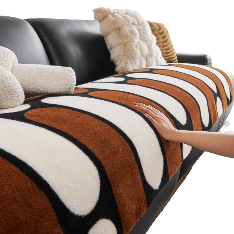 Conejo de peluche 2024 nuevo cojín de sofá otoño y invierno lujoso sofá de piel de alta calidad cojín especial de invierno cubierta de tela