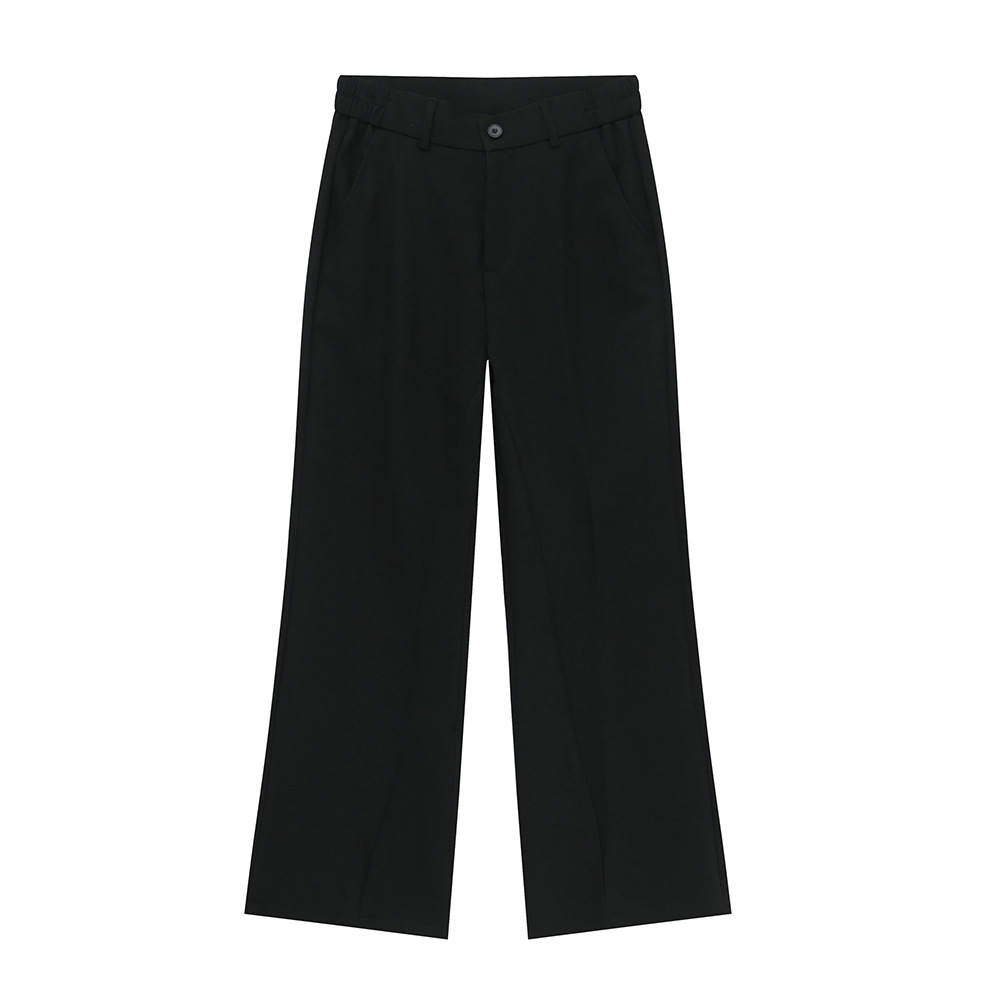 MTLCLOTHES ropa de hombre | Pantalones de traje estilo francés de alta gama, color sólido, casuales, sencillos, acampanados, estilo ligero y maduro, con caída elegante.