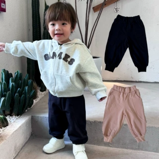 秋季儿童裤子休闲百搭男童女童卫裤束口宝宝运动长裤纯色a类童装