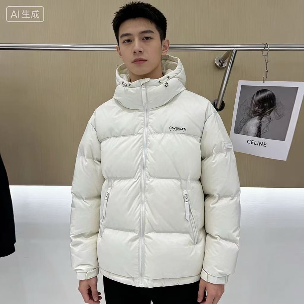 High-end Down Jacket Women's 2025 New Korean-style Hat Thickened White Duck Down Winter Black Couple Jacket for Men and Women