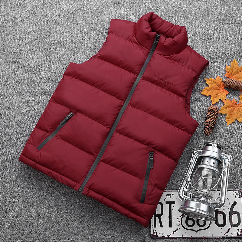 Chaleco de algodón de pluma para hombres de invierno estilo coreano tendencia delgada guapo ocio chaqueta de hombre grande caliente