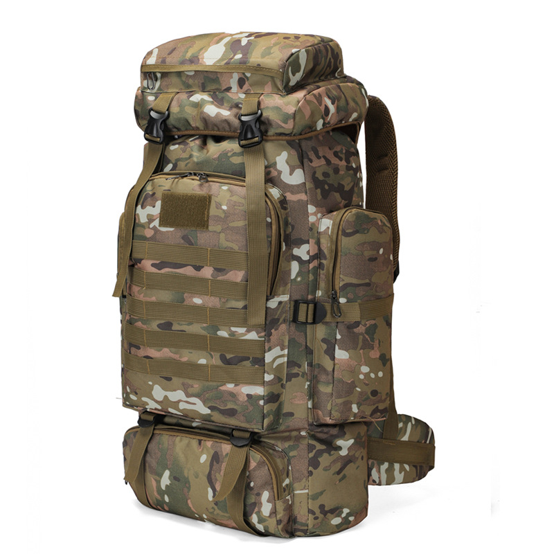 80L Outdoor Multi-Functional Tactical Mountaineering Cycling Hiking Large-Capacity Backpack Outing Supplies Travel Bag