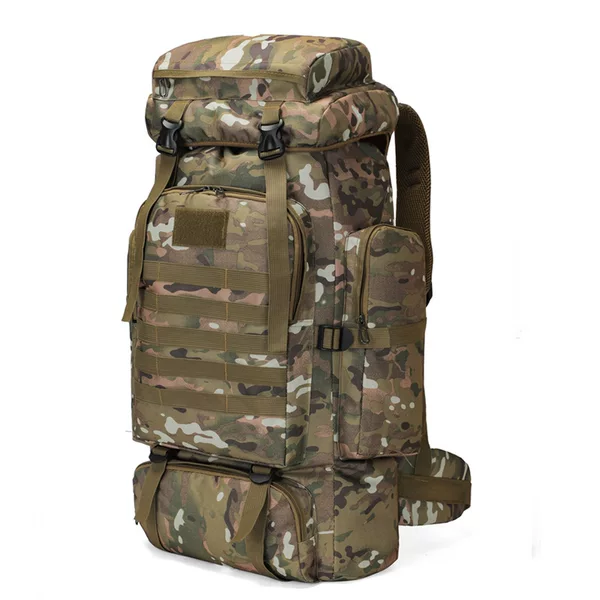 80L Outdoor Multi-Functional Tactical Mountaineering Cycling Hiking Large-Capacity Backpack Outing Supplies Travel Bag