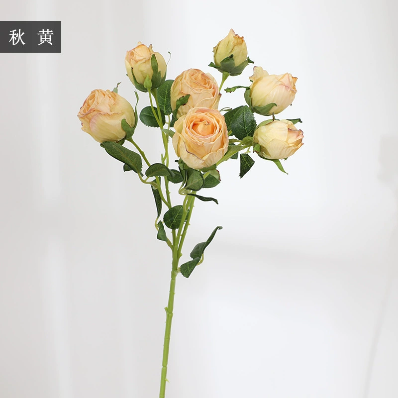 Симулированные цветы 7 голов под burnt roses, черное слива джем букетов свадебная декорация ландшафтная фотография композиция реквизит фальшивые цветы