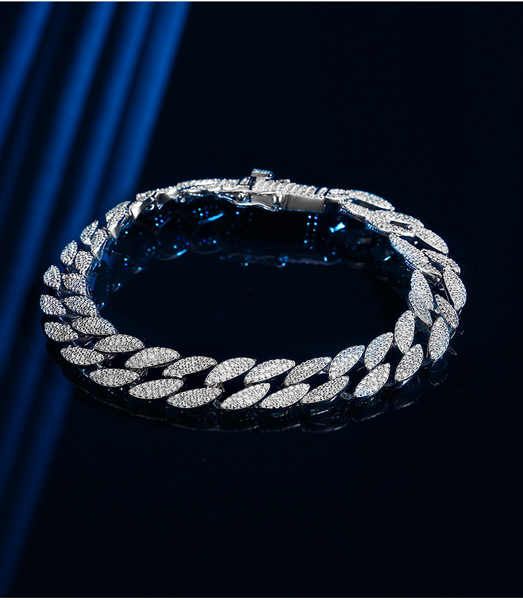 1 Piece Quantity Party, Street, Shopping Occasion 925 Sterling Silver Material Hip-Hop Geometric 925 Sterling Silver Men's Chain Bracelet Men's Chain Bracelets
