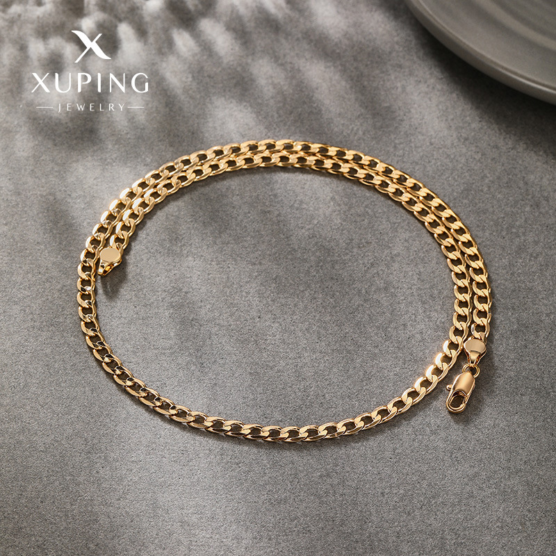 Xuping joyería galvanizado de aleación de cobre transfronterizo estilo europeo y americano simple clásico cadena collar al por mayor