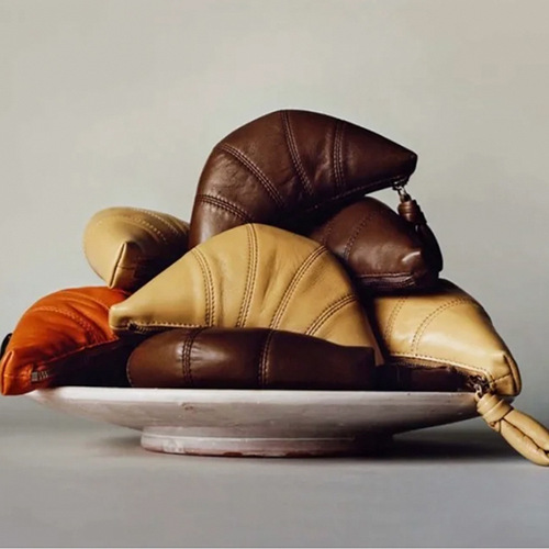 Export to France, small batch croissant, ins men and women's first layer cowhide zero wallet portable red envelope handbag 