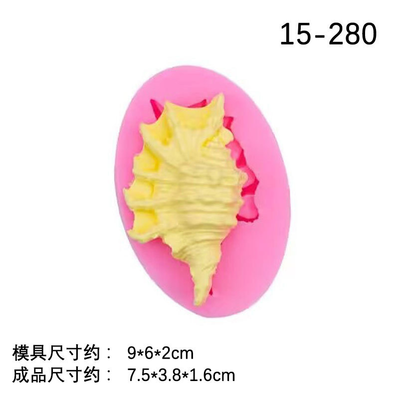 Molde de silicona de concha de concha de concha de concha marina de la serie Ocean Molde de horneado de fondant de vida marina