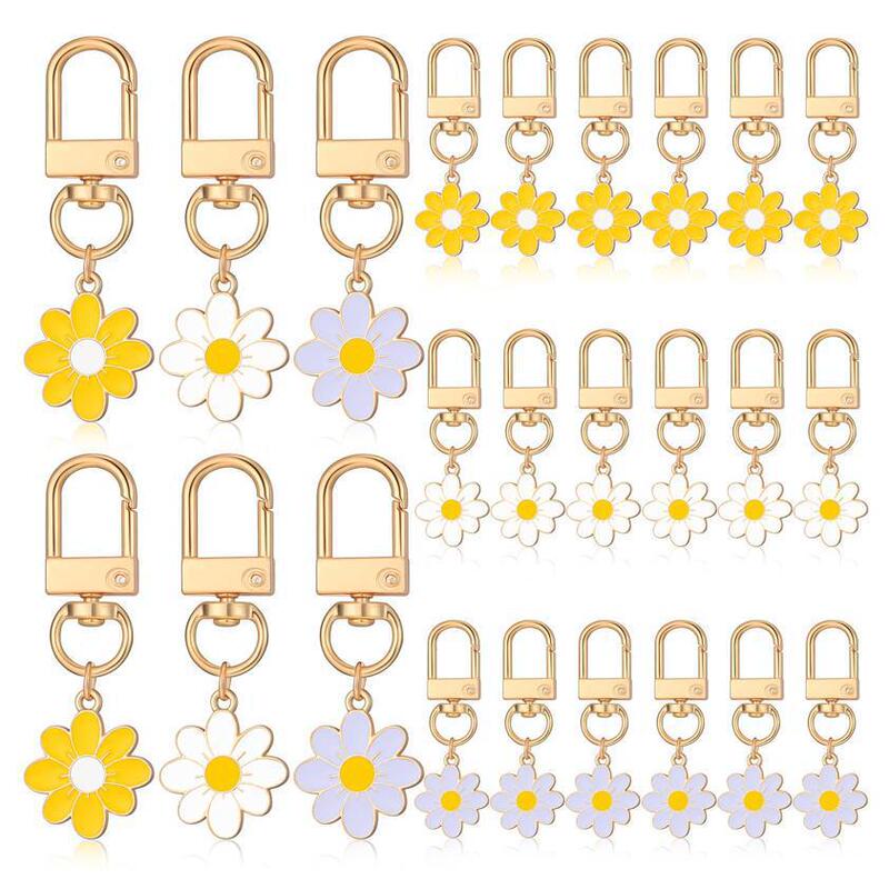 New Colorful Flower Keychain Flower Keychain Cute Handbag Keychain Bulk Aesthetic Keyring Handheld