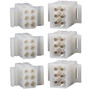 Molex Connector Lot, 3 Matched Sets, (6-Circuits) W\/14-20 a