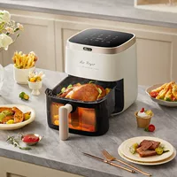 Фритюрница Bear QZG-P15R8 Visual Fryer Oven 5L без масляного дыма, сенсорное управление, паровая обработка, нежное жарение, напоминание о переворачивании.
