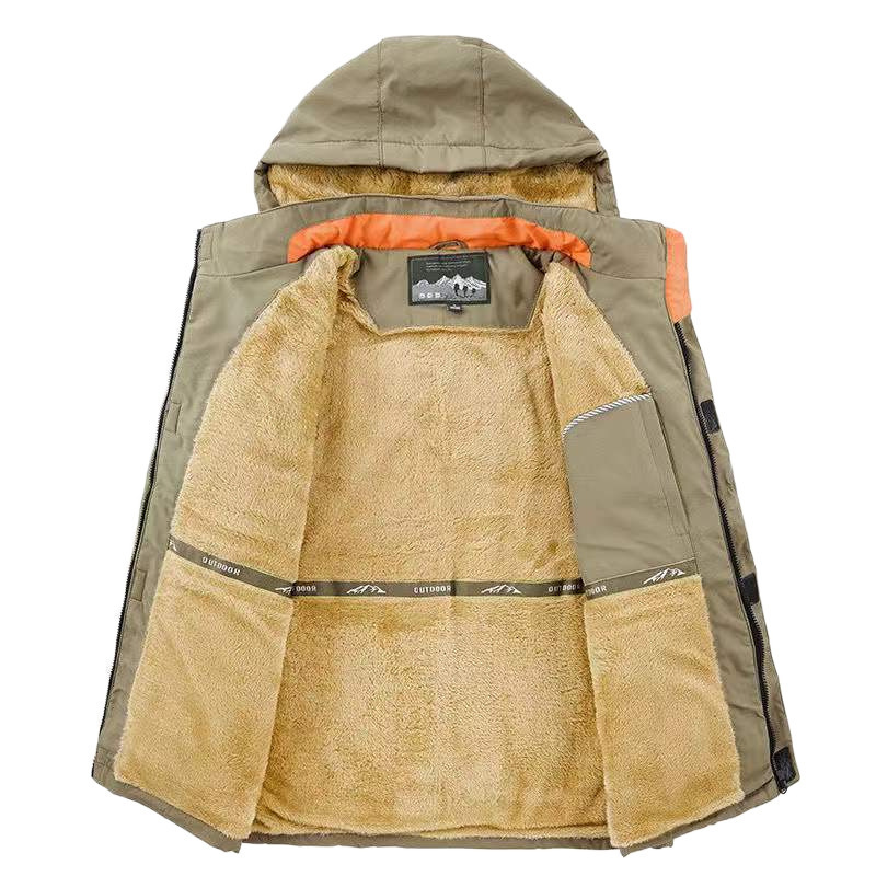 Invierno de algodón grueso chaqueta de hombre a prueba de viento impermeable traje de montaña chaqueta de asalto de hombre chaqueta de bolsillo grande