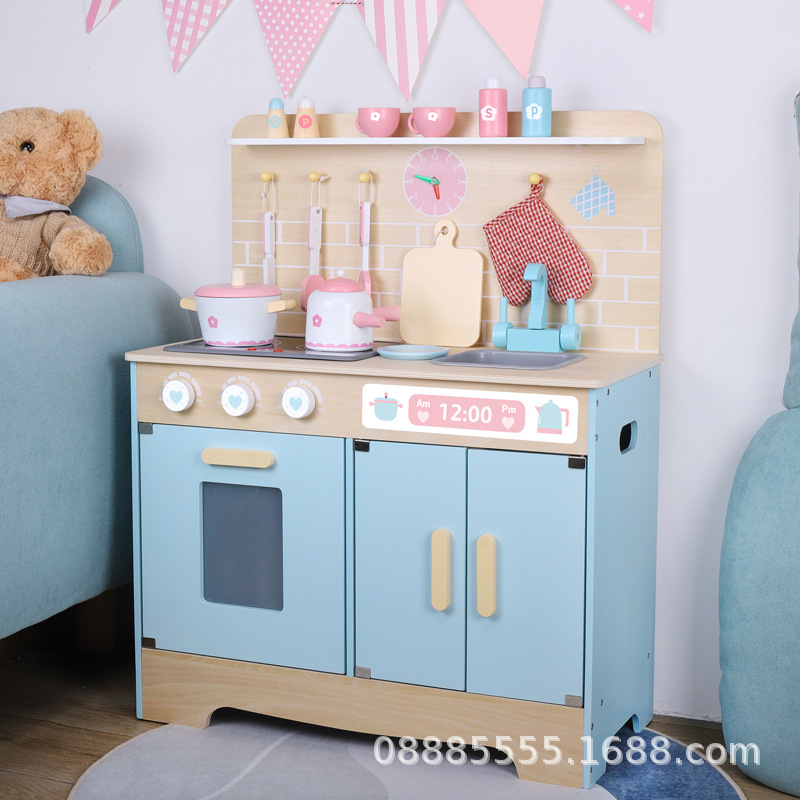 新款木制瑞典音效厨房玩具儿童过家家益智宝宝学做饭幼儿园游乐场