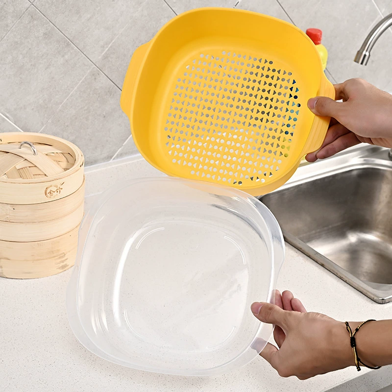 Plastic shatterproof double-layer drying rack for fruits and vegetables, increased thickness