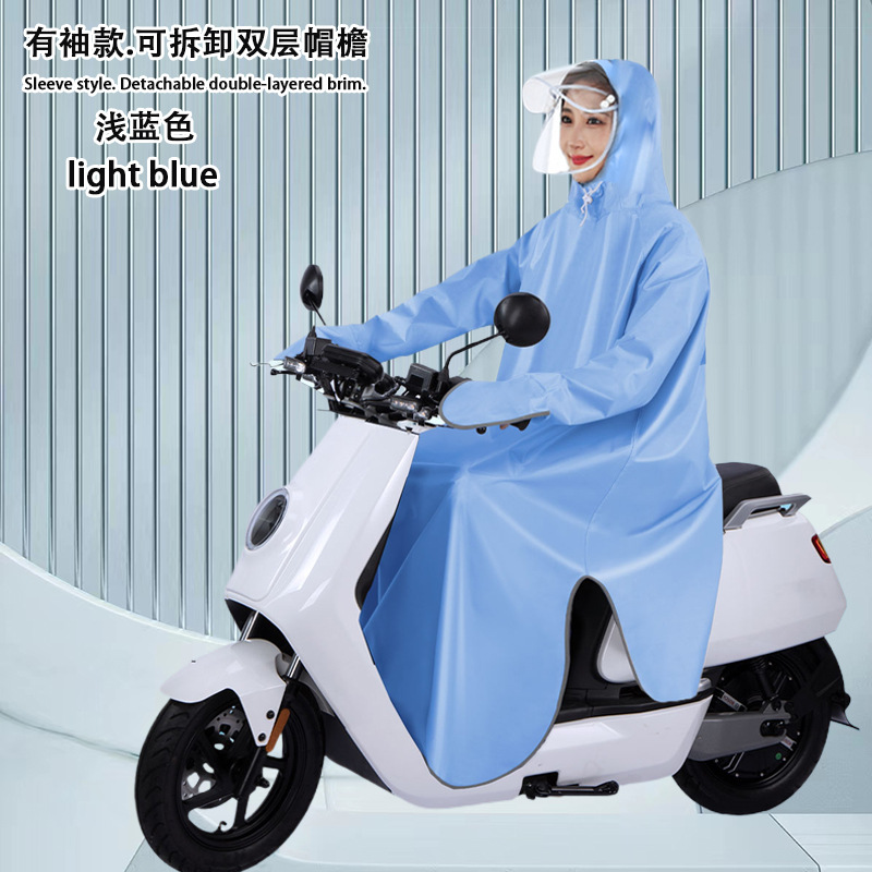 Manga impermeable coche eléctrico batería coche impermeable adulto extra-grande engrosada solo hombres y mujeres de la motocicleta con manga poncho
