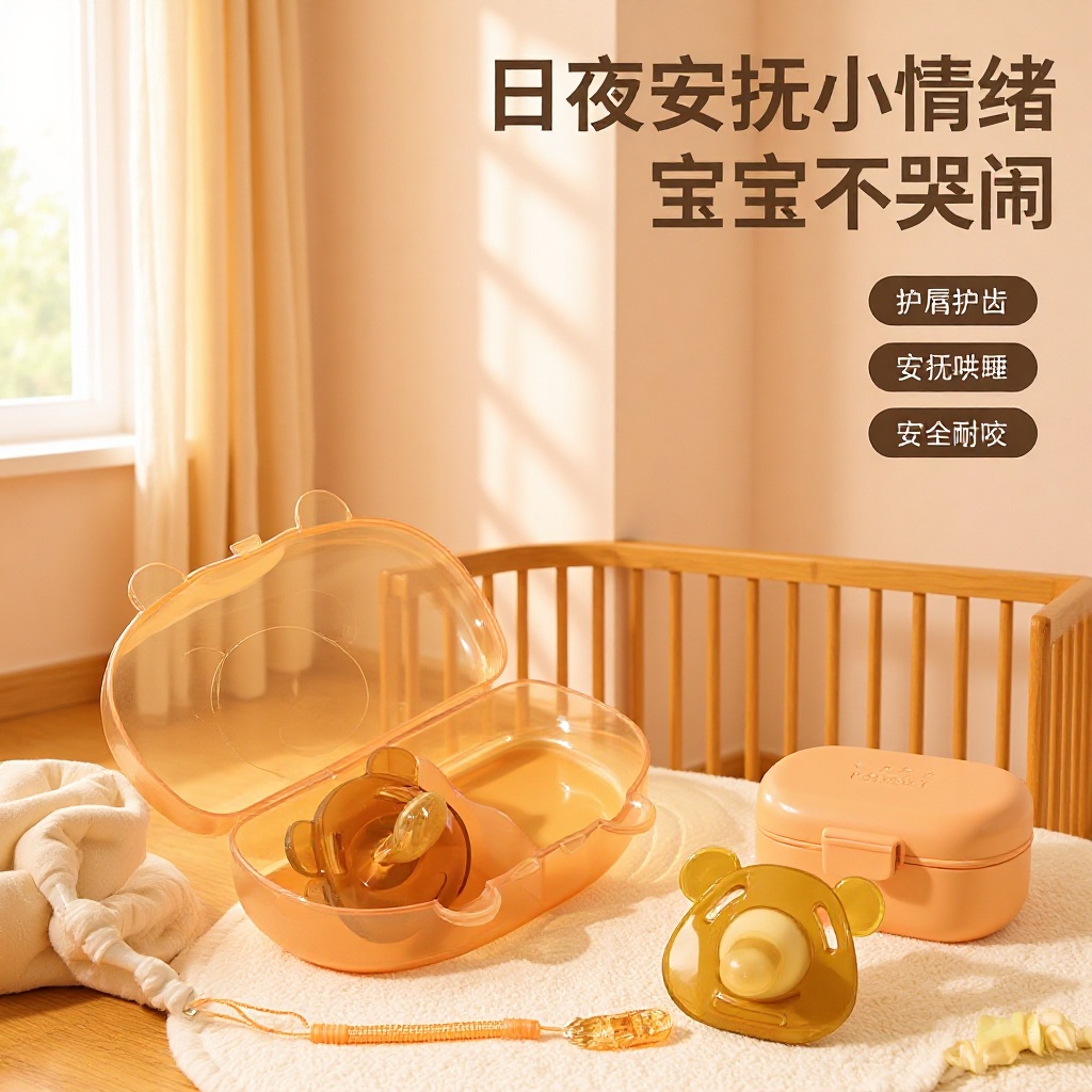 Duckbill Baby Straw Daily Use Breast Milk Bottle Round Head Pacifier Style Infant Silicone Sleeve Storage Box