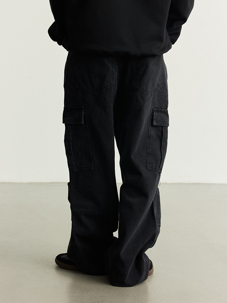 Pantalones cargo estilo americano UNF para hombre, otoño-invierno 2024, nuevos, lavados, vintage, multibolsillos, holgados, de marca original, jeans de moda.