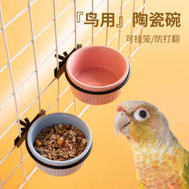 迷你仓鼠食盆金丝熊鹦鹉食具悬挂式盆陶瓷小宠碗防翻宠物用品批发